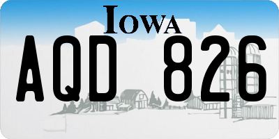 IA license plate AQD826