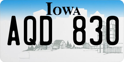 IA license plate AQD830