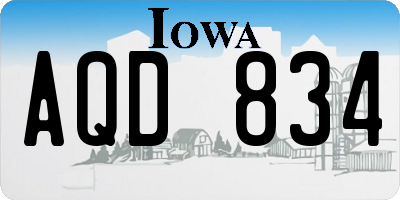 IA license plate AQD834