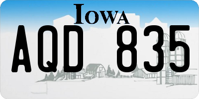 IA license plate AQD835
