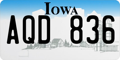 IA license plate AQD836