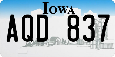 IA license plate AQD837