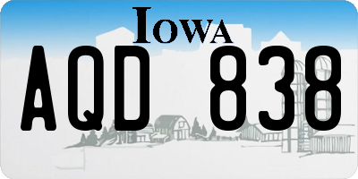 IA license plate AQD838