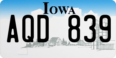 IA license plate AQD839
