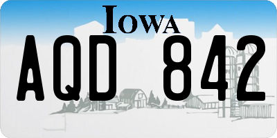 IA license plate AQD842