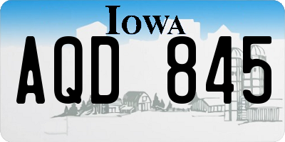 IA license plate AQD845