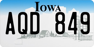 IA license plate AQD849