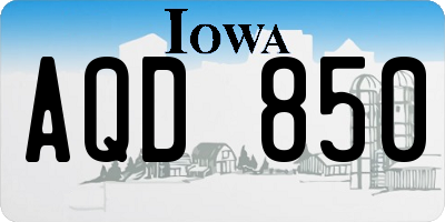 IA license plate AQD850