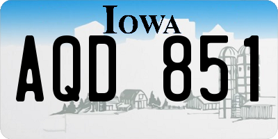 IA license plate AQD851