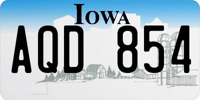 IA license plate AQD854