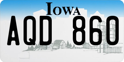 IA license plate AQD860