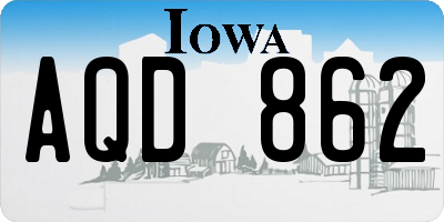 IA license plate AQD862
