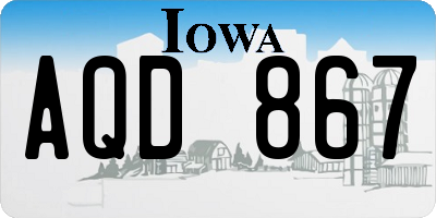 IA license plate AQD867