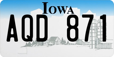 IA license plate AQD871
