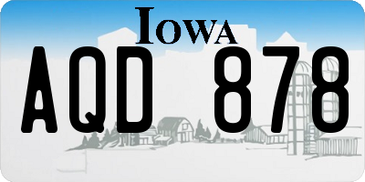 IA license plate AQD878