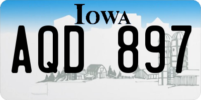 IA license plate AQD897