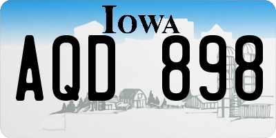 IA license plate AQD898