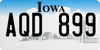 IA license plate AQD899