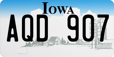 IA license plate AQD907