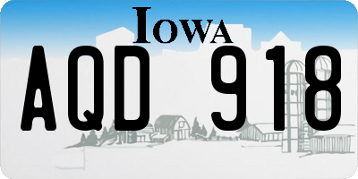 IA license plate AQD918