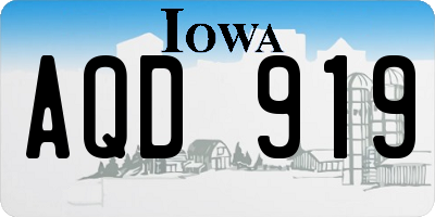 IA license plate AQD919