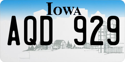 IA license plate AQD929