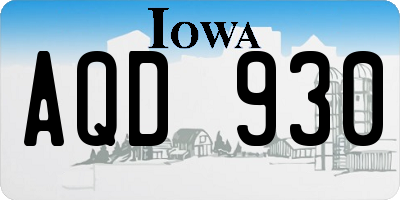 IA license plate AQD930