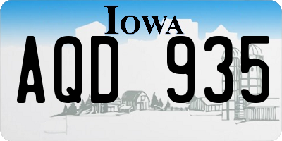 IA license plate AQD935