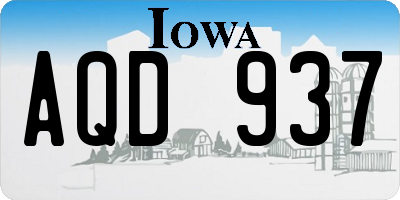 IA license plate AQD937