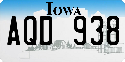 IA license plate AQD938
