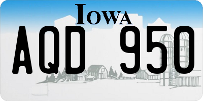 IA license plate AQD950