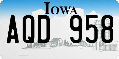 IA license plate AQD958