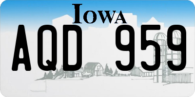 IA license plate AQD959