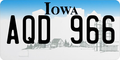 IA license plate AQD966