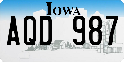 IA license plate AQD987