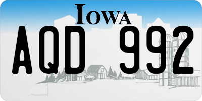 IA license plate AQD992