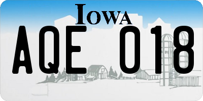 IA license plate AQE018