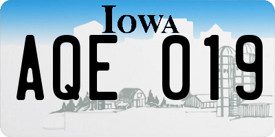 IA license plate AQE019