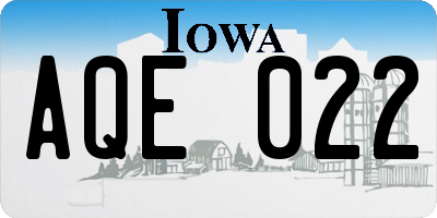 IA license plate AQE022
