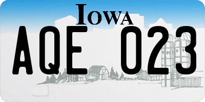 IA license plate AQE023