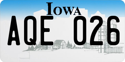 IA license plate AQE026