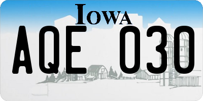 IA license plate AQE030