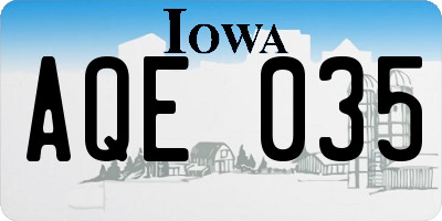 IA license plate AQE035