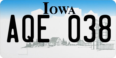 IA license plate AQE038