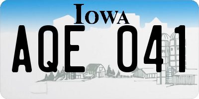 IA license plate AQE041