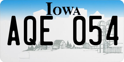 IA license plate AQE054