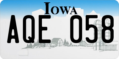 IA license plate AQE058