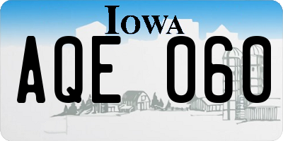 IA license plate AQE060