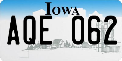 IA license plate AQE062