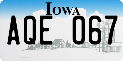 IA license plate AQE067